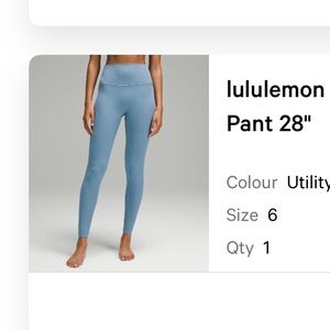 Lulu lemon align utility blue leggings 28in